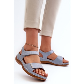 comfortable women`s velcro sandals blue σε προσφορά