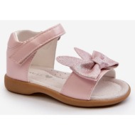  children`s sandals with bow and velcro fastening, pink wistala