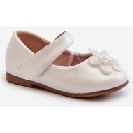  children`s ballerinas with velcro closure and white serinde decoration