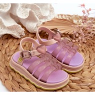  fragrant children`s sandals with velcro fastener zaxy purple