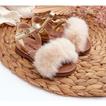 children`s velcro sandals with fur σε προσφορά