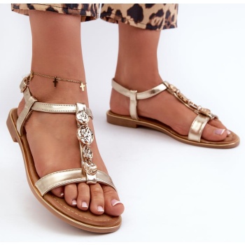 women`s flat sandals with gold muridia σε προσφορά