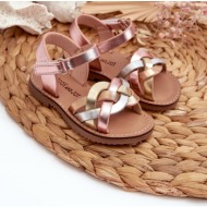  children`s sandals with velcro closure with intertwined straps multicolor dianttha