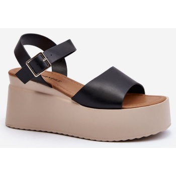 women`s black geferia wedge sandals σε προσφορά