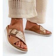  comfortable women`s slippers with inblu camel buckle