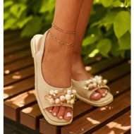  women`s sandals with decorations s.barski beige