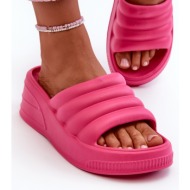  lightweight women`s foam wedge slippers with a platform fuchsia tendrea