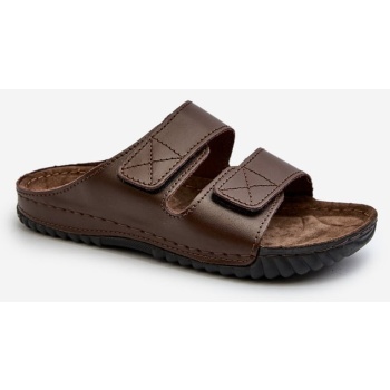 comfortable men`s velcro slippers inblu