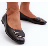  women`s ballerinas made of eco leather with black edoslli decoration