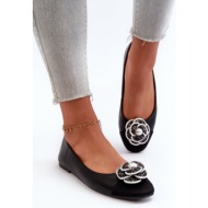  women`s ballerinas made of eco leather with decorative detail black divinella