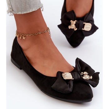 women`s eco suede ballerinas with bow σε προσφορά