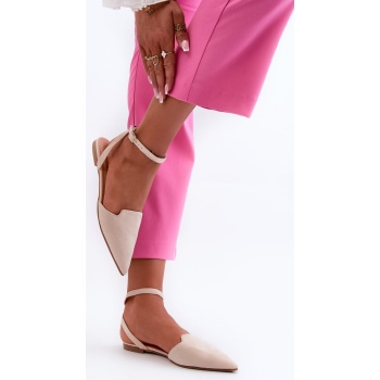 lace-up eco suede ballet flats with σε προσφορά