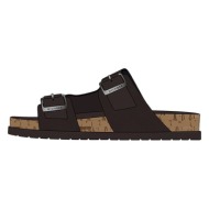  tommy hilfiger flip flops - cork suede buckle sandal brown