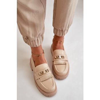 eco leather moccasins women`s with gold σε προσφορά