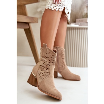 openwork ankle boots with eco suede σε προσφορά