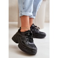  women`s sports sneakers on a solid sole black lerista