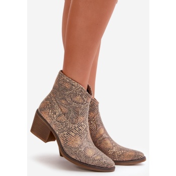 cowboy women`s boots with zip animal σε προσφορά