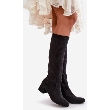 eco suede women`s knee boots front knee