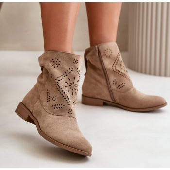 openwork women`s low ankle boots zipper σε προσφορά