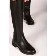  shoeberry women`s justine black skin zipper boots, black skin