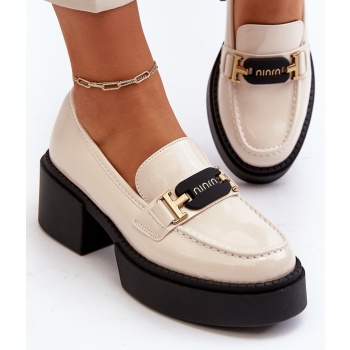 women`s patent leather loafers with σε προσφορά