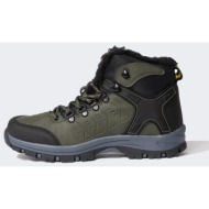  defacto boy's serrated sole faux leather trekking boots