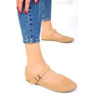  soho nude suede women`s ballerinas 19004