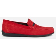  geox red men`s moccasins ascanio - men`s