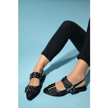 luvishoes paloma black skin gold buckle σε προσφορά