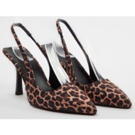  trendyol leopard patterned pointed toe brown women`s high heel shoes