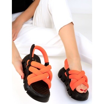 soho black-orange womens sandals 19182 σε προσφορά