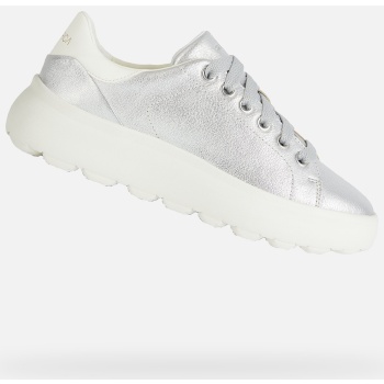 silver women`s sneakers geox spherica σε προσφορά