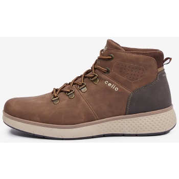 brown men`s winter ankle boots celio