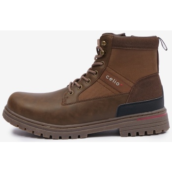 brown men`s winter ankle boots celio