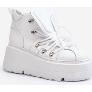  zazoo 3416 leather women`s sports shoes white