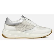  silver-white women`s sneakers geox cristael - women`s