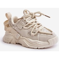  children`s sneakers decorated with sequins beige liatoma