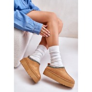  women`s platform slippers with camel neroma embroidery