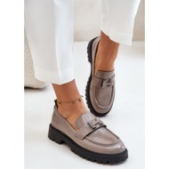  women`s lacquered moccasins vinceza gray