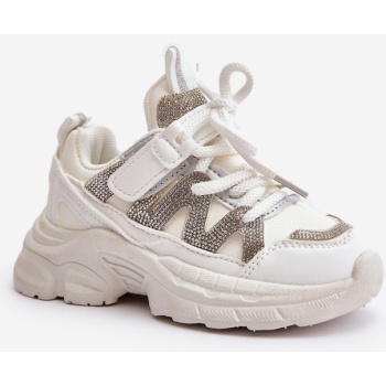 children`s sneakers with crystals white