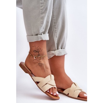 women`s material sandals beige aversa