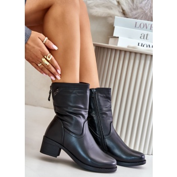 ankle boots on a low heel insulated