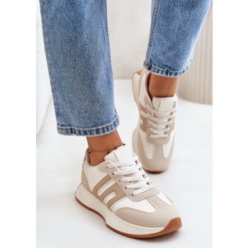 women`s platform trainers beige thari