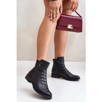 insulated women`s ankle boots on a flat