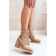  insulated ankle boots with heels with gold details beige ivarisse