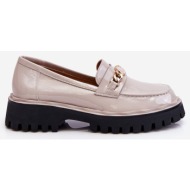  patent leather platform loafers light grey ronin