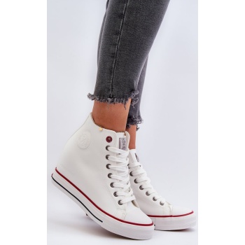 women`s wedge sneakers cross jeans white σε προσφορά