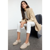  trendyol beige plain women`s loafer