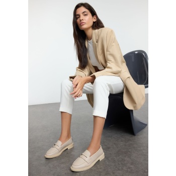 trendyol beige plain women`s loafer σε προσφορά