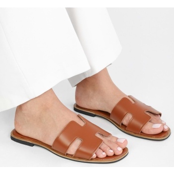 shoeberry women`s penny brown skin flat σε προσφορά